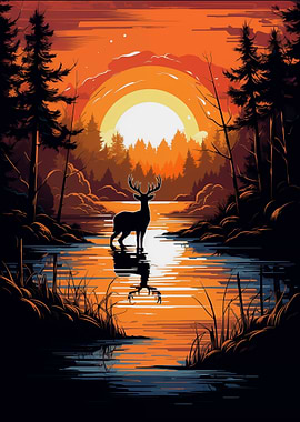 deer landscape image