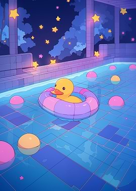 Aesthetic Duck in Pool