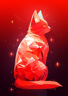 Dramatic Red Crystal Cat