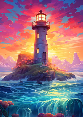 lighthouse sunset