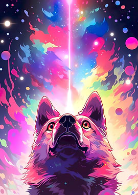 cute dog in space