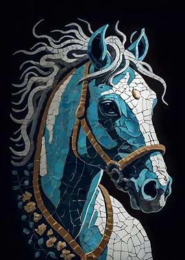 mosaic artwork of a horse