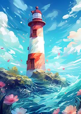 Lighthouse painting