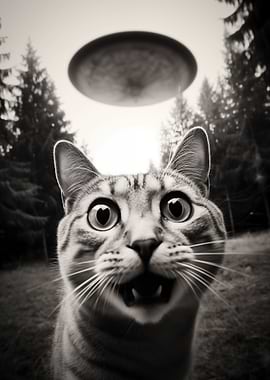 Cat Scared By Ufo
