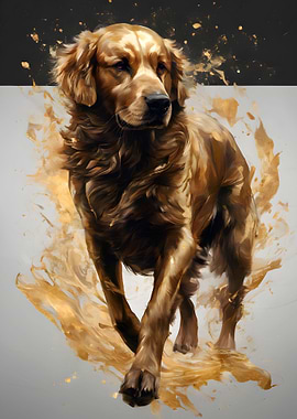 Golden Retriever Oil Paint