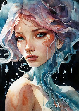 Mermaid In Watercolor