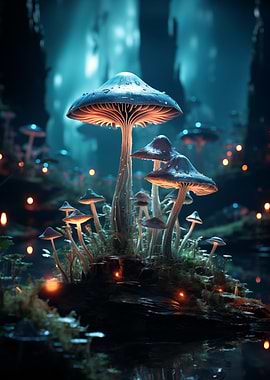 Verdant Glow Mushroom