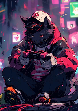 Stylish Gaming Cat