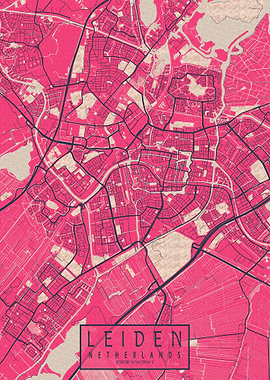 Leiden City Map Blossom