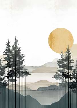 Forest Abstract Gold Decor