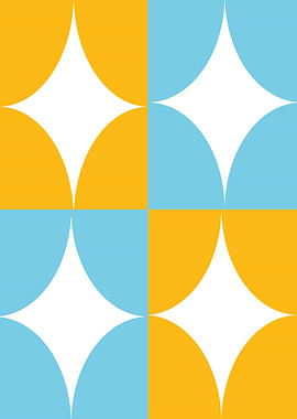 Retro Blue Yellow Stars