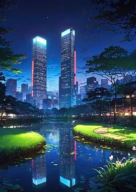 Tokyo Park at Night