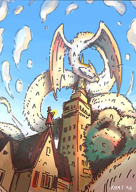 Tower and the white dragon