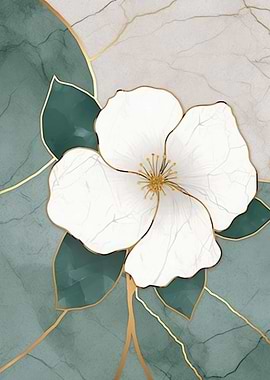 Flower Abstract Gold Decor