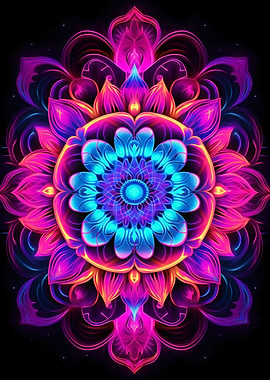 Pink Neon Mandala