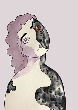 Purple and Silver Woman