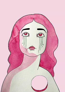 Pink Woman Crying