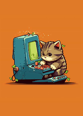 cat and playing games