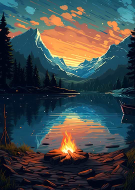 Campfire Nature Landscape