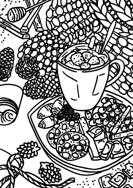 Warm Drink With Cookies