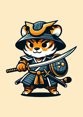 Vector Tiger Samurai