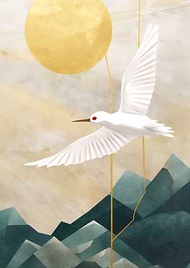 Bird Abstract Gold Decor