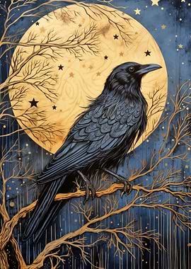 Raven at night