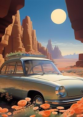 Car in a Desert