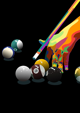 Billiard in vector pop art