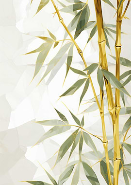 Floral Bamboo Gold Decor