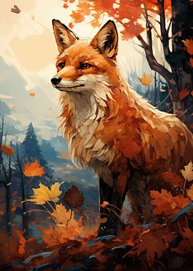 painting of a fox