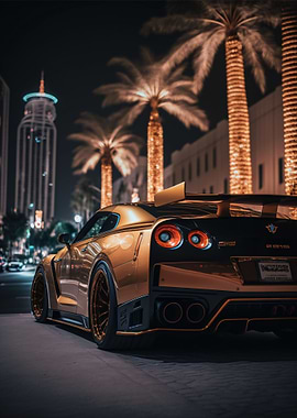 Gold Nisan GTR