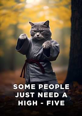 Martial Cat High Five