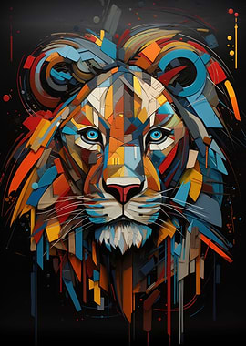 Abstract Geometric Lion
