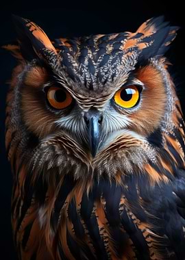 Cool Owl Animal Portrait