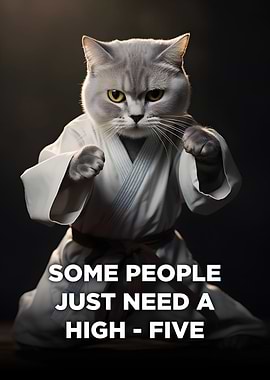 Martial Cat High Five