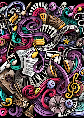Music Cartoon Graffiti