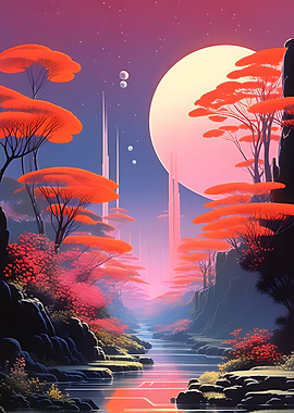 Retro Coral Universe