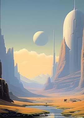 Retro Futuristic Planet