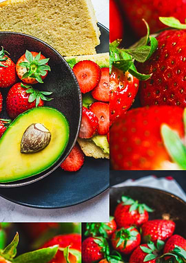 Collage with strawberries
