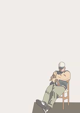 A Man Sitting Pensive