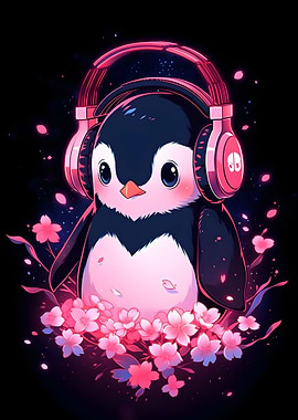 Penguin Pink Headphones