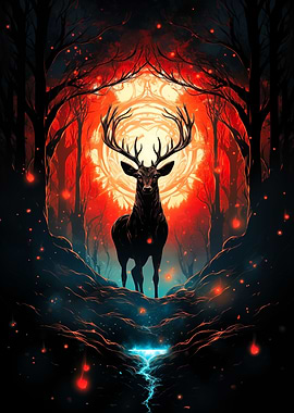 Flame Night Deer