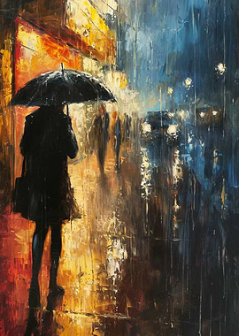 Night Umbrella Art