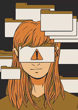 Woman With Computer Tabs