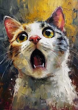 Startled Cat Art