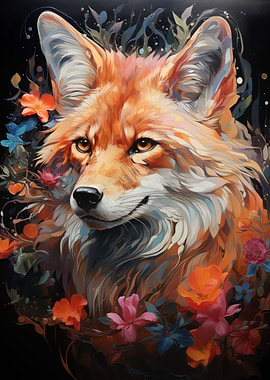 Fox Acrylic Painting