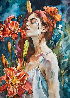 Women Flower Painting