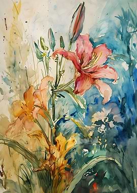 Lily Watercolor Poster