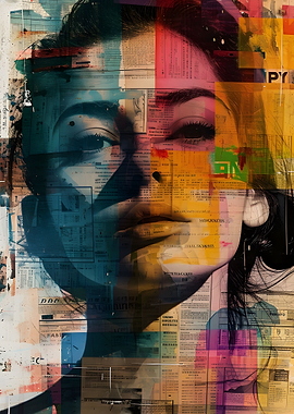 Woman Newspaper Deco Art